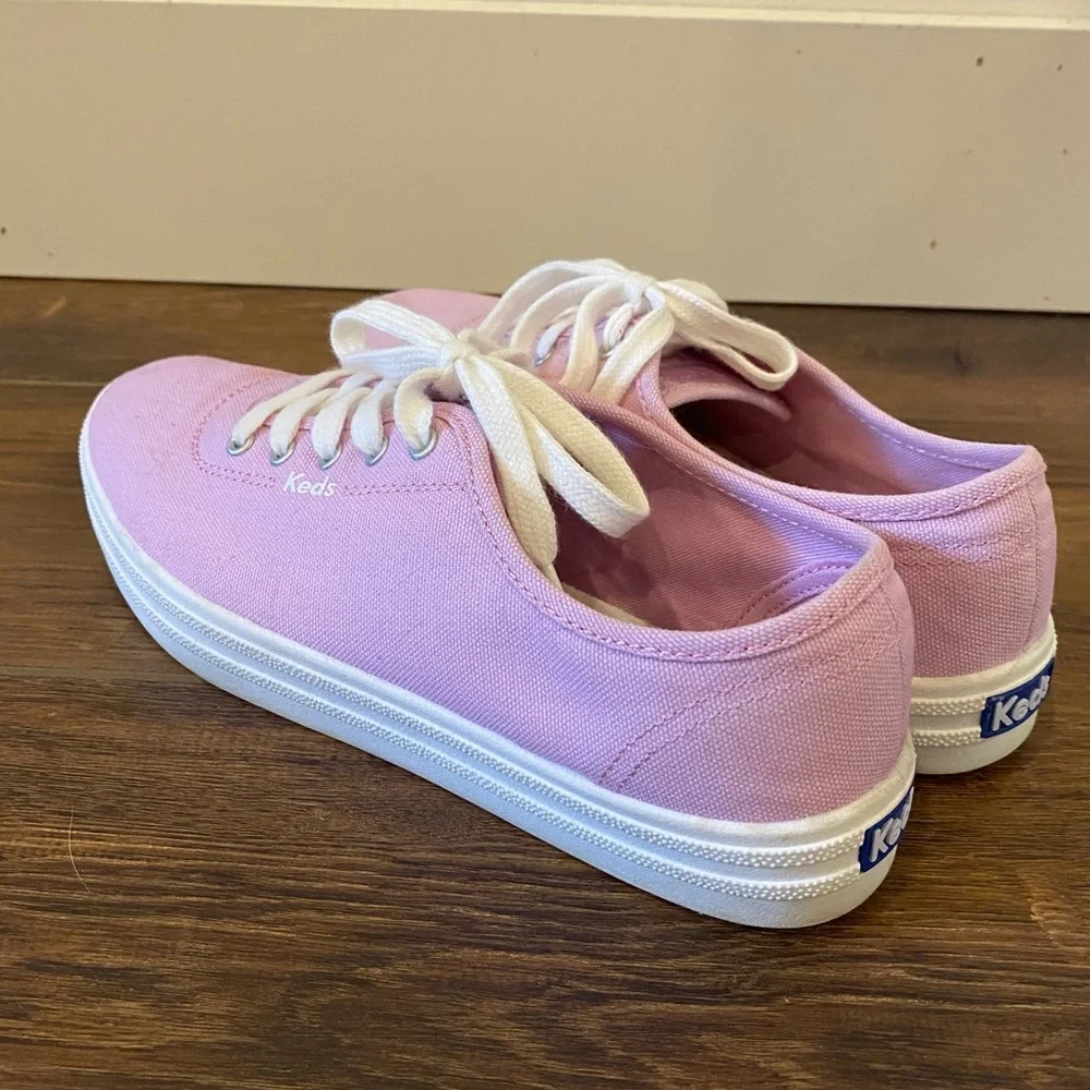 Keds pink sneakers size 7 lace up platform canvas shoes - Picture 3 of 10